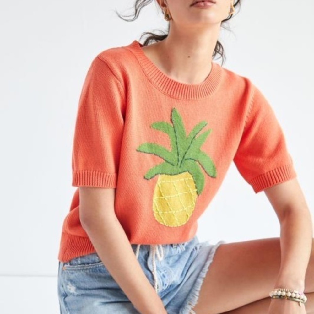 Anthropologie Callahan Pineapple Sweater Tee XS